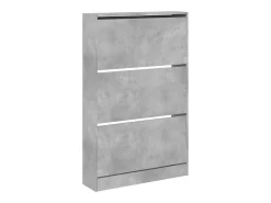 Zapatero de madera de ingeniería gris hormigón 80x21x125,5 cm ES754692