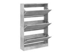 Zapatero de madera de ingeniería gris hormigón 80x21x125,5 cm ES754692