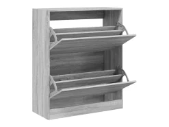 Zapatero de madera de ingeniería gris Sonoma 80x34x96,5 cm ES144874