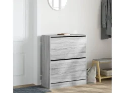 Zapatero de madera de ingeniería gris Sonoma 80x34x96,5 cm ES144874