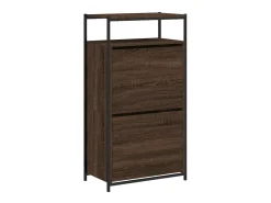 Zapatero de madera de ingeniería marrón roble 60x34x112 cm ES932800