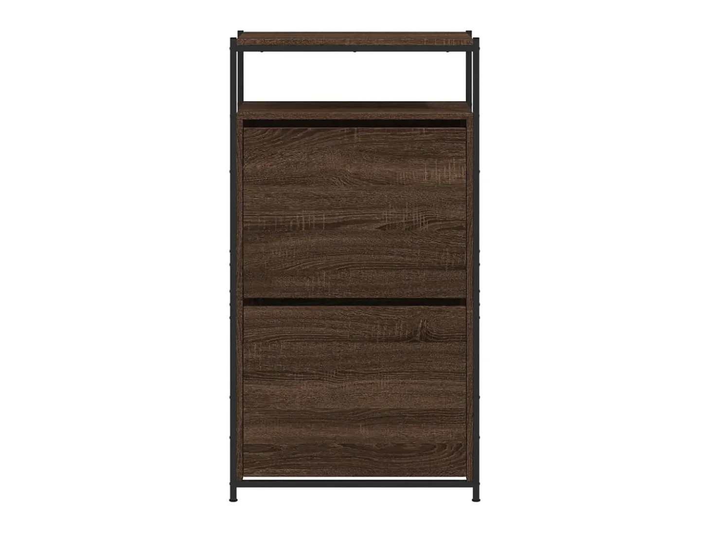 Zapatero de madera de ingeniería marrón roble 60x34x112 cm ES932800