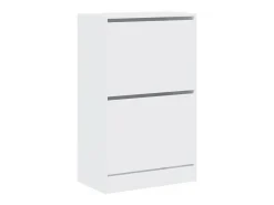 Zapatero de madera de ingeniería blanco 60x34x96,5 cm ES303994