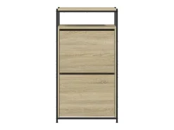 Zapatero de madera de ingeniería roble Sonoma 60x34x112 cm ES989260