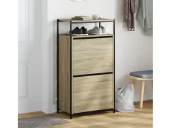 Zapatero de madera de ingeniería roble Sonoma 60x34x112 cm ES989260