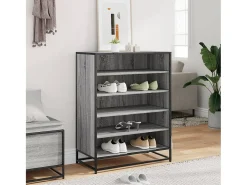 Zapatero de madera y metal de ingeniería gris Sonoma