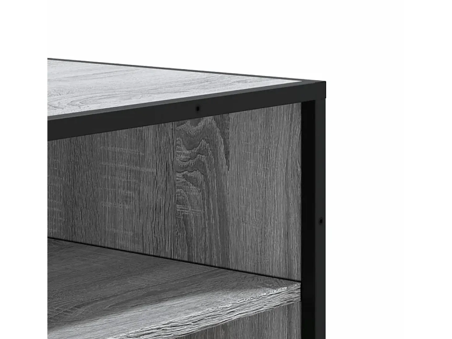 Zapatero de madera y metal de ingeniería gris Sonoma