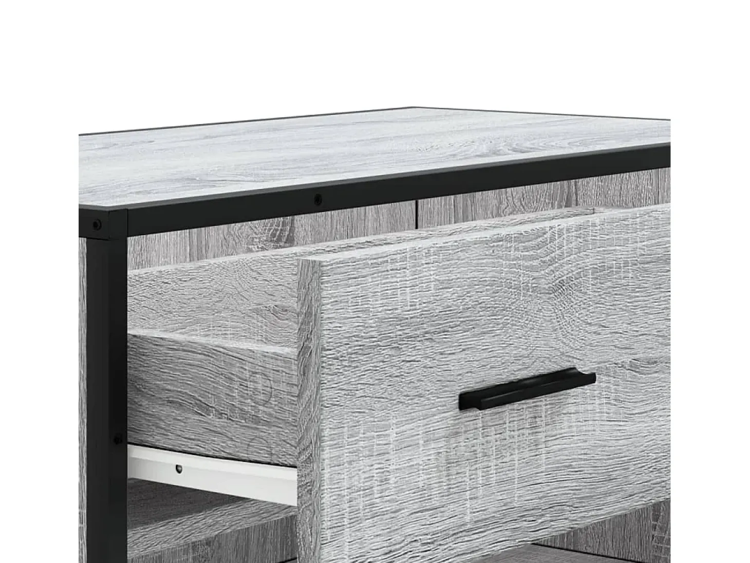 Zapatero de madera y metal de ingeniería gris Sonoma