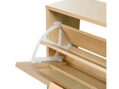 Zapatero de madera y ratán - 4 puertas abatibles - Natural