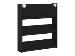 Zapatero de pared - Roble negro, 80 x 18 x 90 cm, madera de ingeniería