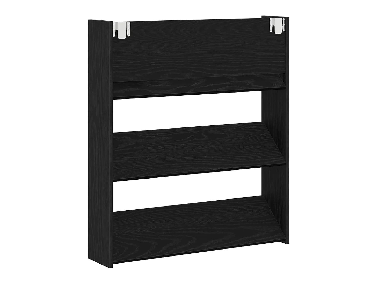 Zapatero de pared - Roble negro, 80 x 18 x 90 cm, madera de ingeniería