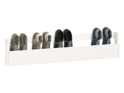 Zapatero de pared 2 uds Blanco 110x9x23cm Pino macizo