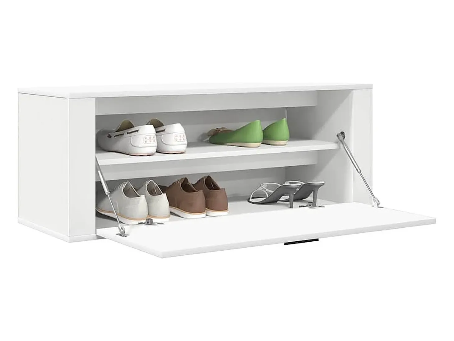 Zapatero de pared Blanco 100x35x38cm Madera de ingeniería