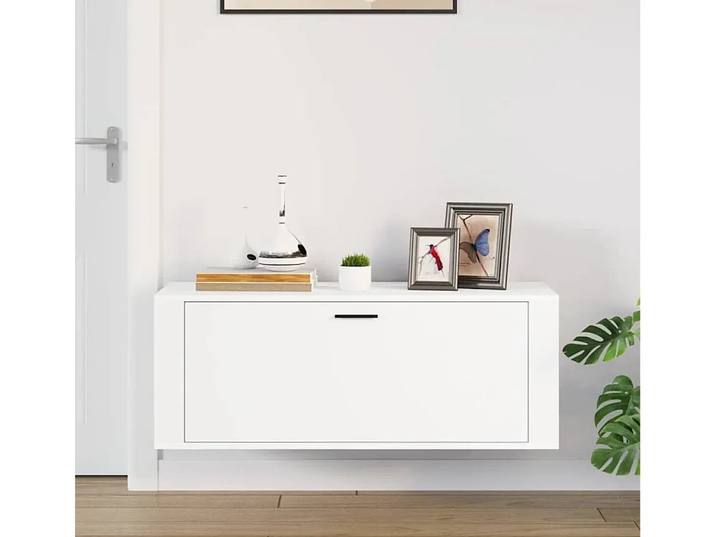 Zapatero de pared Blanco 100x35x38cm Madera de ingeniería