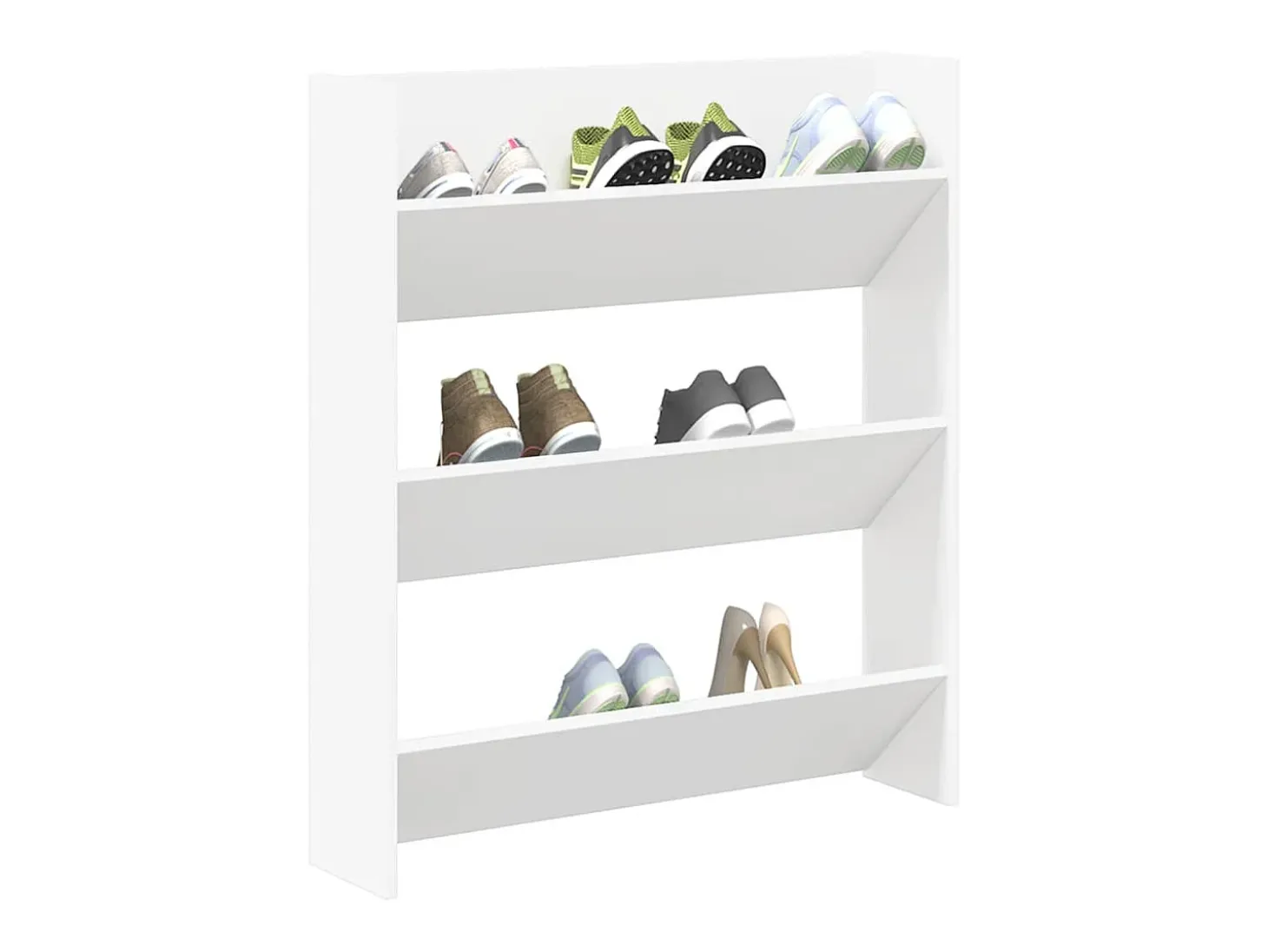 Zapatero de pared blanco 80x18x90 cm madera contrachapada