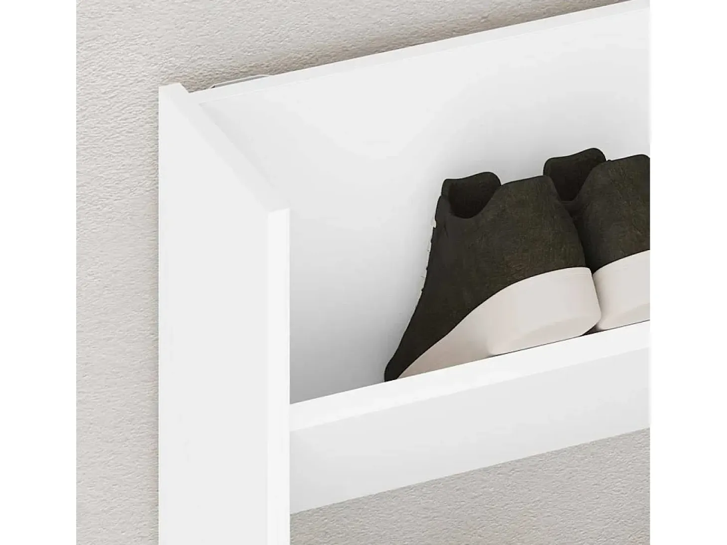 Zapatero de pared blanco 80x18x90 cm madera contrachapada