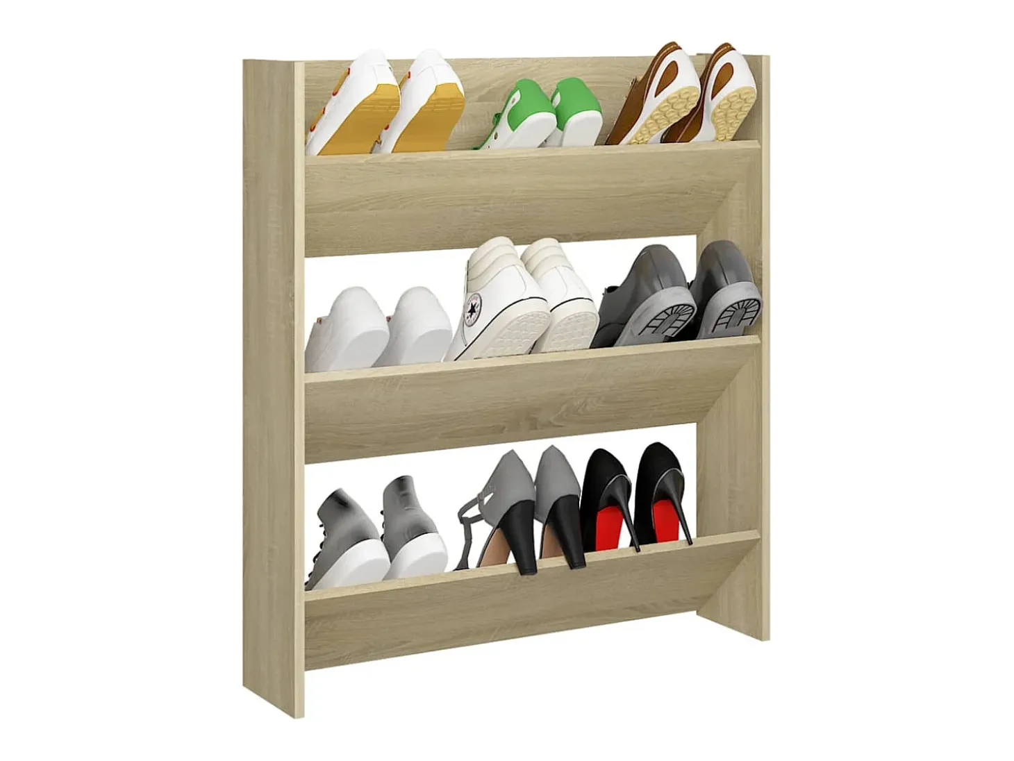 Zapatero de pared de madera de ingeniería de roble Sonoma