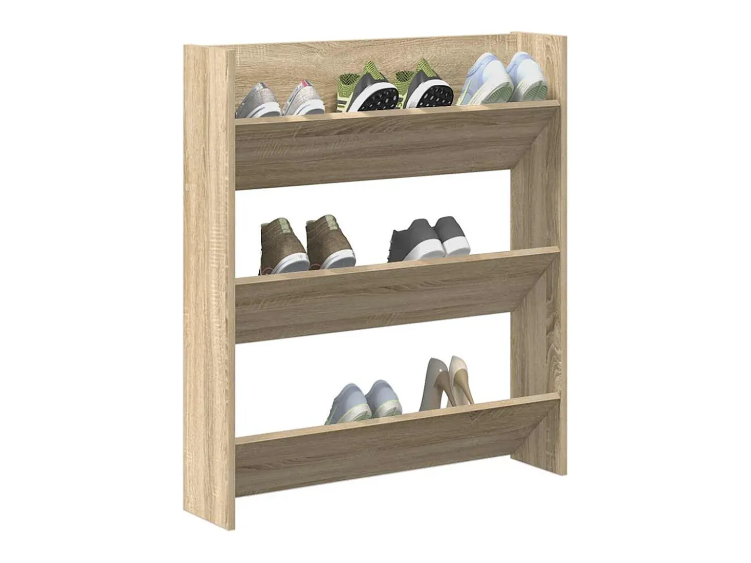 Zapatero de pared de madera de ingeniería de roble Sonoma