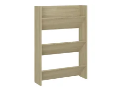 Zapatero de pared de roble Sonoma 60x18x90 cm Aglomerado