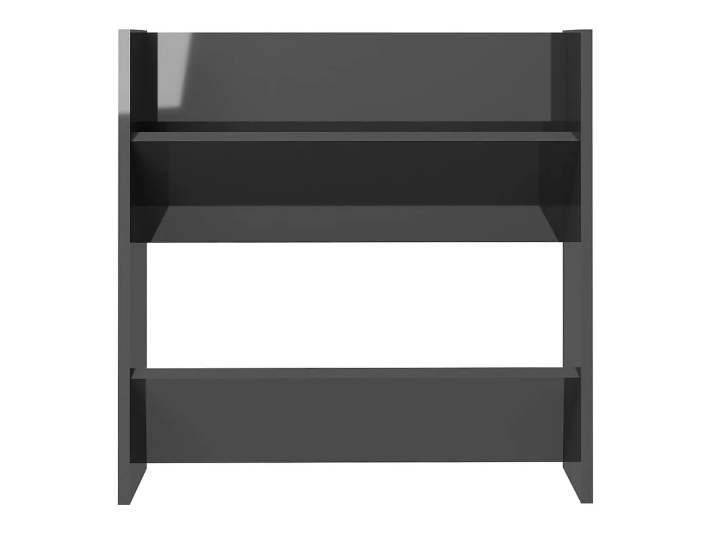 Zapatero de pared, gris alto brillo, madera de ingeniería