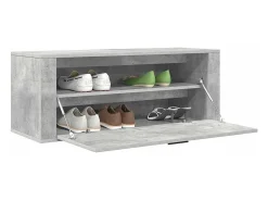 Zapatero de pared gris hormigón 100x35x38 cm
