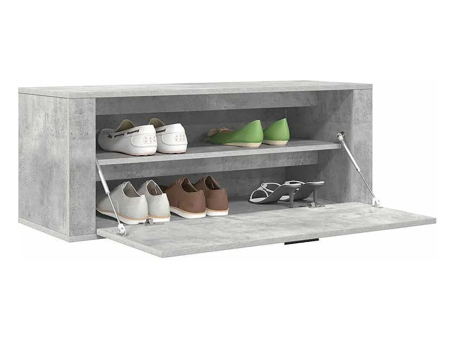 Zapatero de pared gris hormigón 100x35x38 cm
