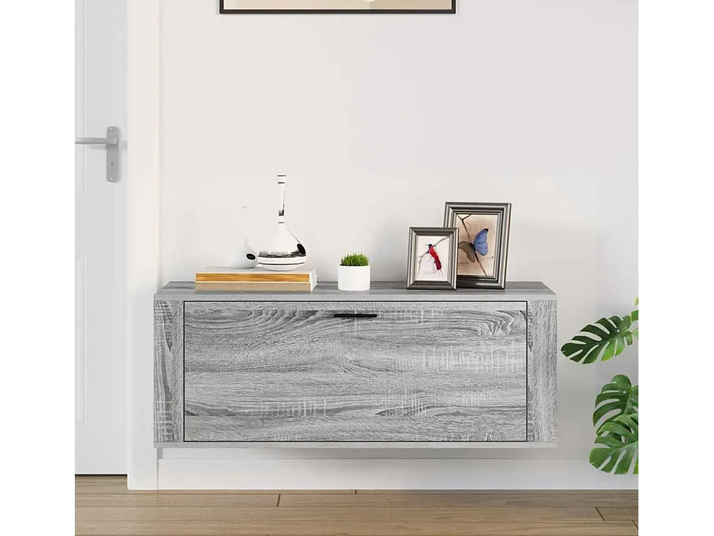 Zapatero de pared gris Sonoma 100x35x38 cm