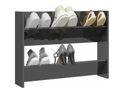 Zapatero de pared madera contrachapada gris brillo 80x18x60 cm ES405862