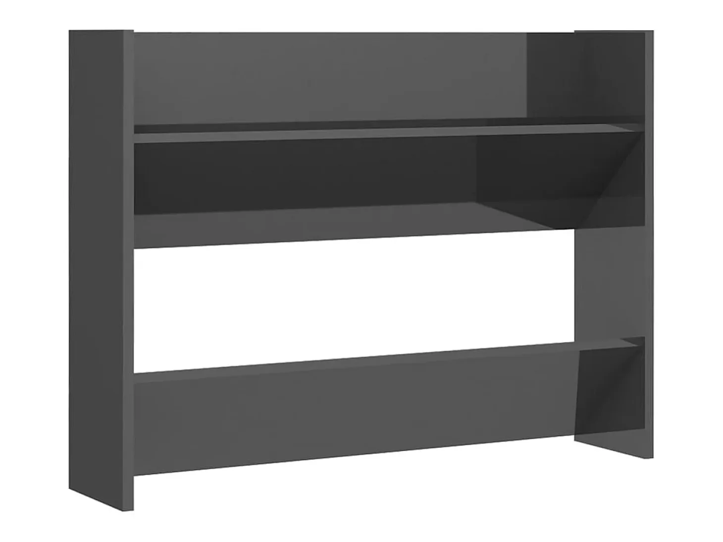 Zapatero de pared madera contrachapada gris brillo 80x18x60 cm ES405862
