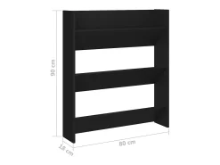 Zapatero de pared negro 80x18x90 cm madera contrachapada