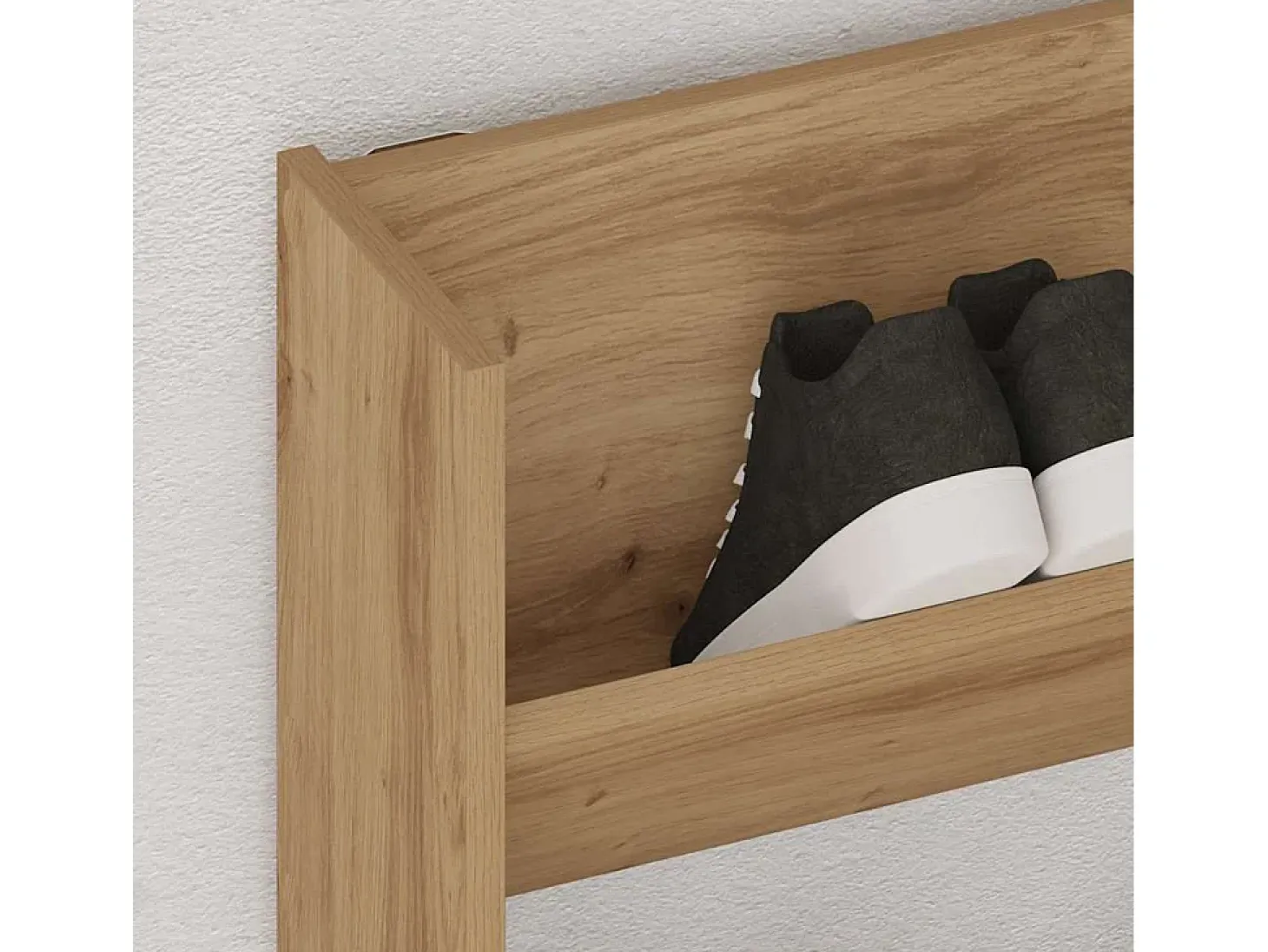 Zapatero de pared, roble artesanal, madera de ingeniería