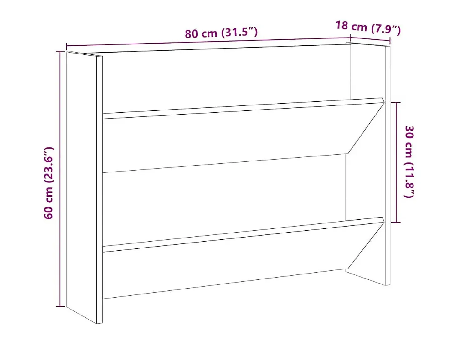 Zapatero de pared, roble artesanal, madera de ingeniería