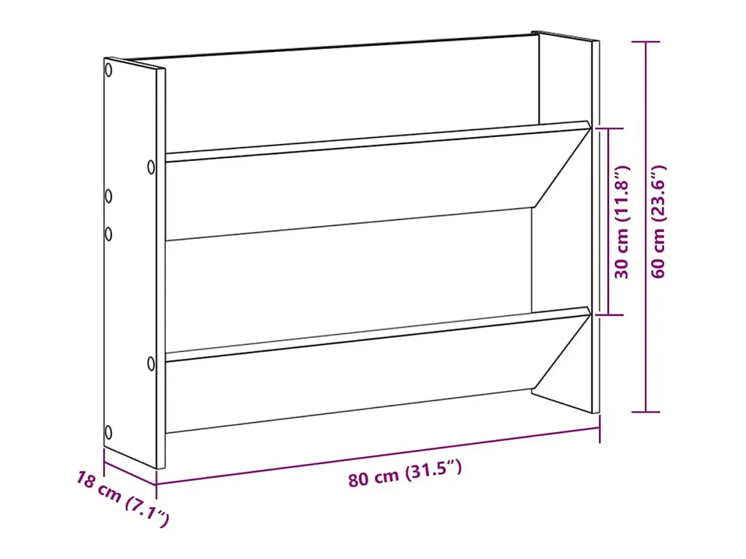 Zapatero de pared, roble artesanal, madera de ingeniería