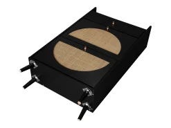 Zapatero de ratán negro - 2 puertas y 1 cajón