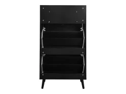 Zapatero de ratán negro - 2 puertas y 1 cajón