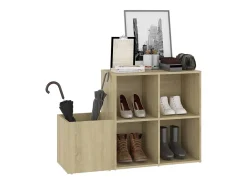 Zapatero de recibidor contrachapado roble Sonoma 105x35,5x70 cm ES648981