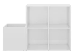Zapatero de recibidor contrachapado blanco brillo 105x35,5x70cm ES181641
