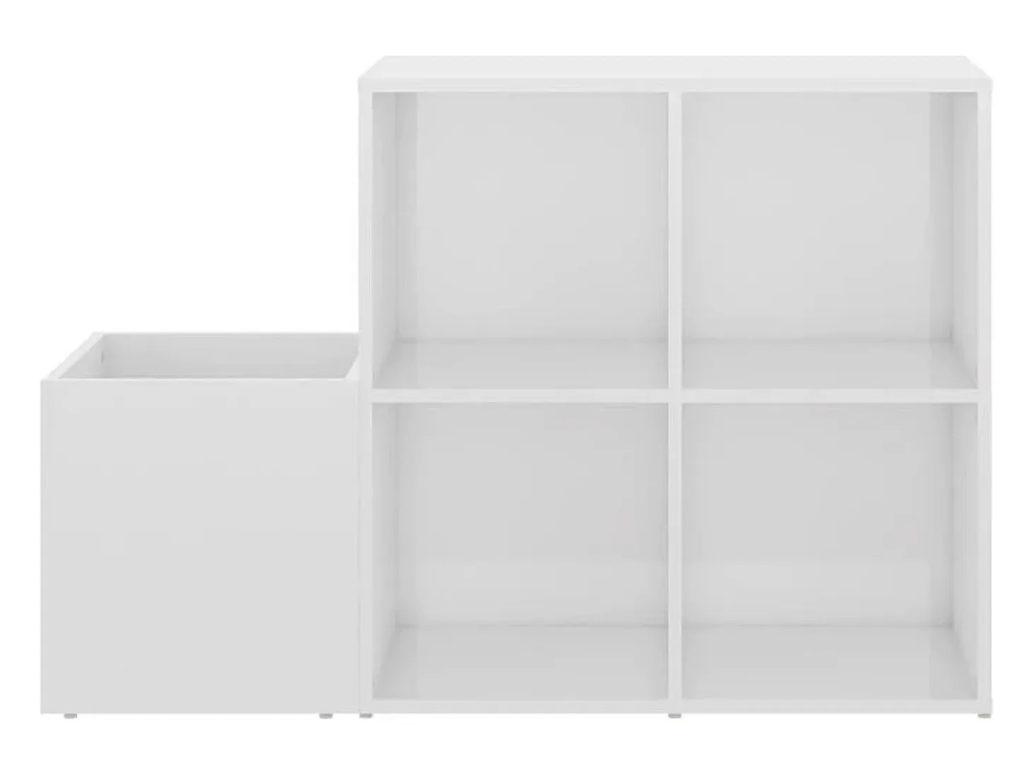 Zapatero de recibidor contrachapado blanco brillo 105x35,5x70cm ES181641