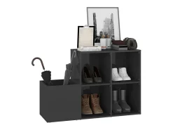 Zapatero de recibidor contrachapado gris brillo 105x35,5x70 cm ES396377