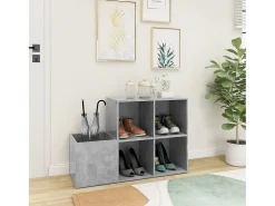 Zapatero de recibidor contrachapado gris hormigón 105x35,5x70cm ES757145