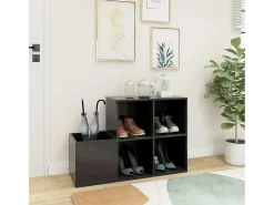 Zapatero de recibidor madera contrachapada gris 105x35,5x70 cm ES263980