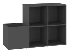 Zapatero de recibidor madera contrachapada gris 105x35,5x70 cm ES263980