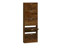Zapatero de roble ahumado 59x17x169 cm Madera de ingeniería