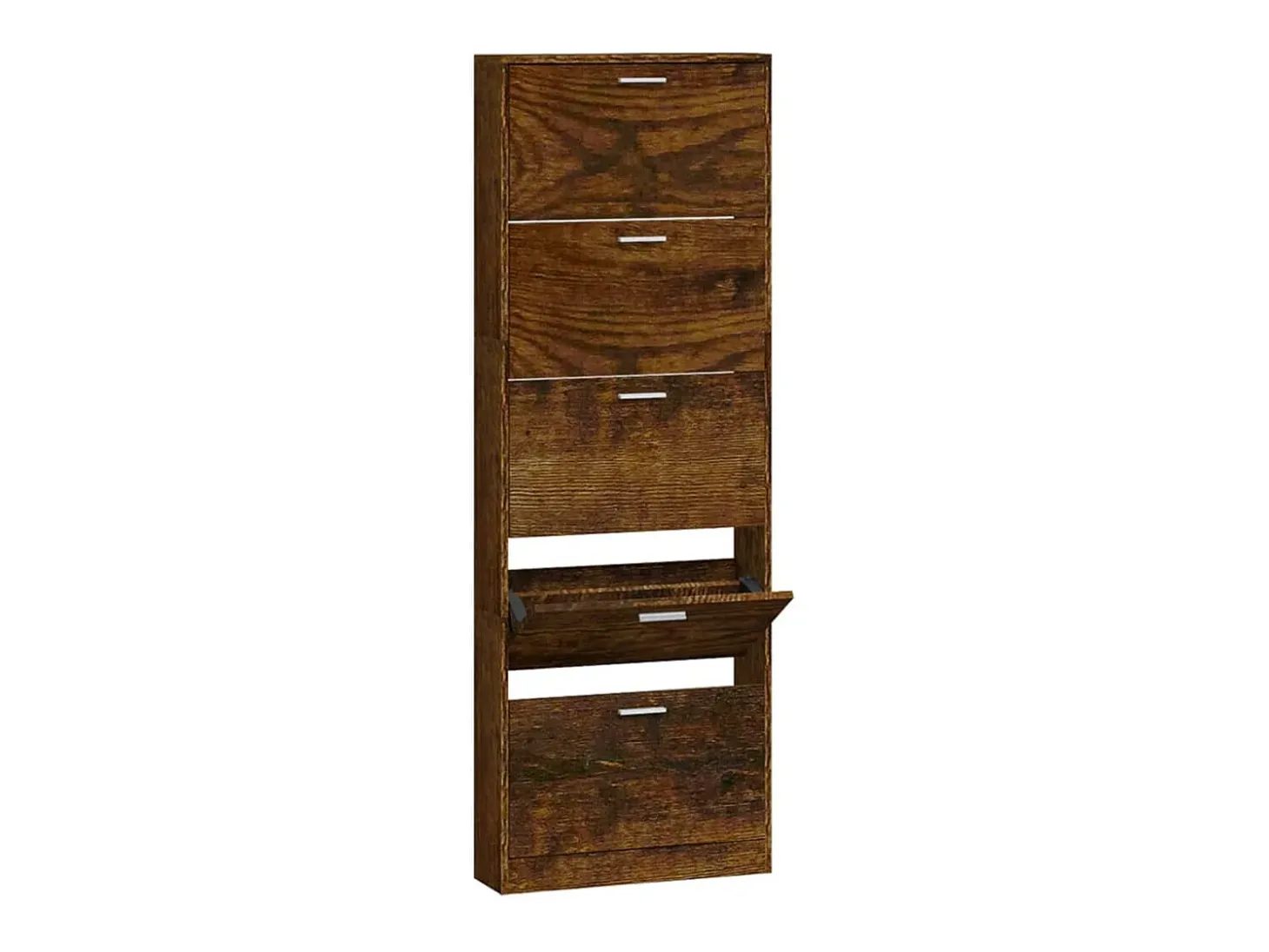 Zapatero de roble ahumado 59x17x169 cm Madera de ingeniería