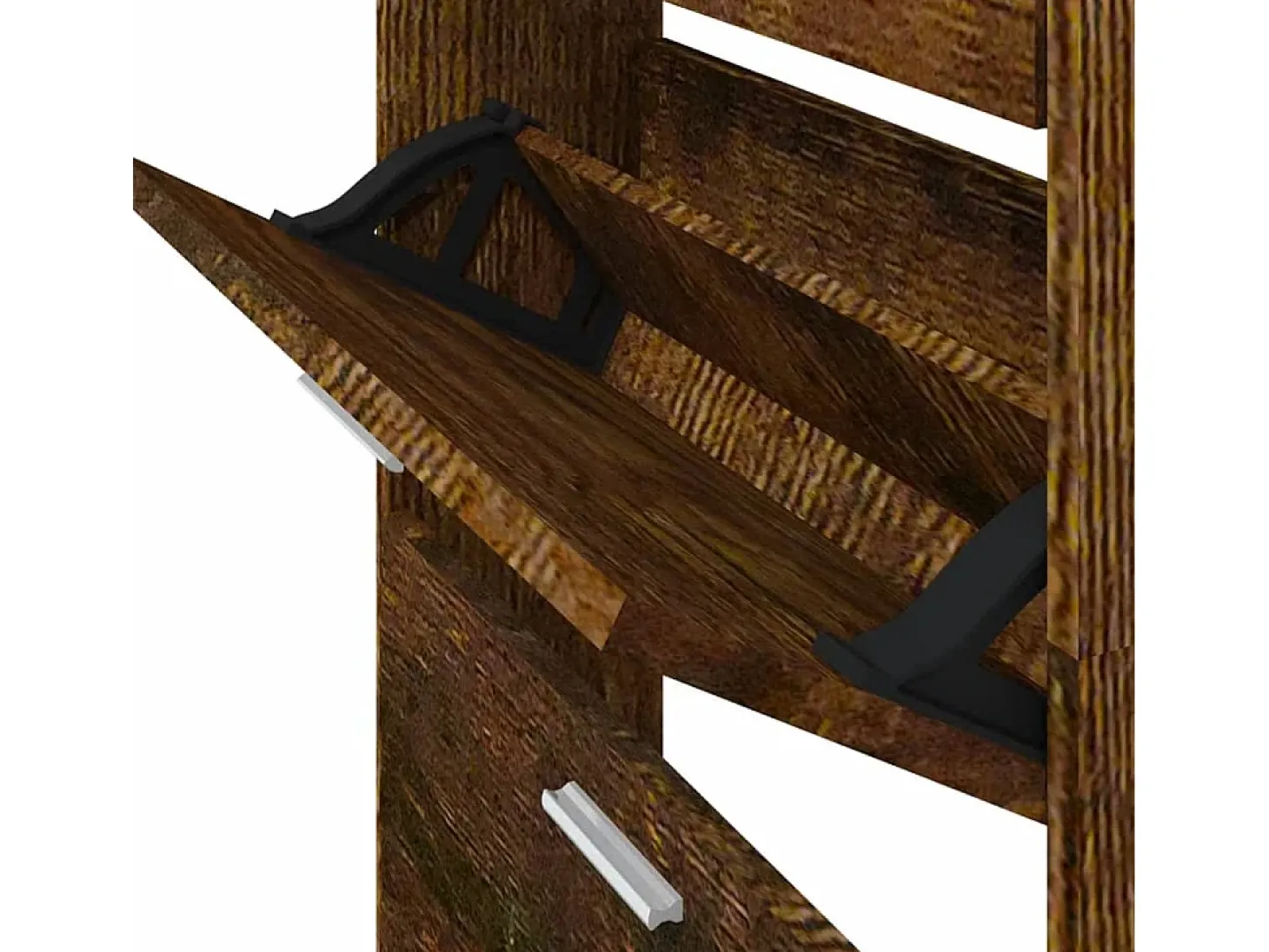 Zapatero de roble ahumado 59x17x169 cm Madera de ingeniería