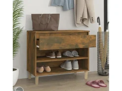 Zapatero de roble ahumado 70x36x60 cm Madera de ingeniería