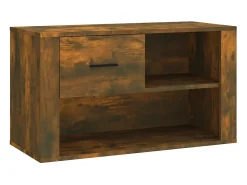 Zapatero de roble ahumado 80x35x45 cm Madera de ingeniería