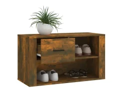 Zapatero de roble ahumado 80x35x45 cm Madera de ingeniería