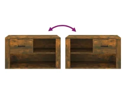 Zapatero de roble ahumado 80x35x45 cm Madera de ingeniería