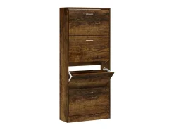 Zapatero de roble ahumado 63x24x147 cm Madera de ingeniería